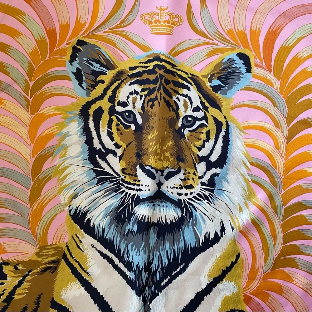 Hermes Tigre Royal double face scarf 90